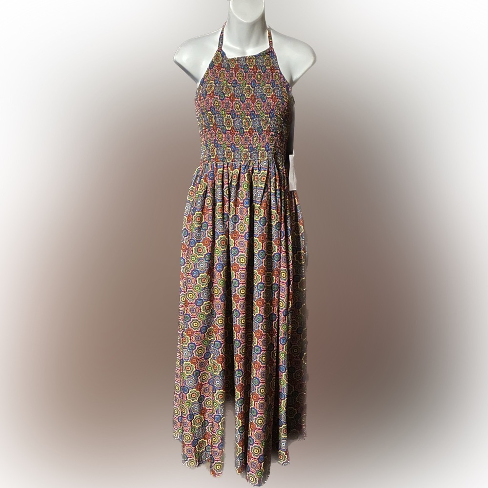 Multi Print Smocked Dress - NWT